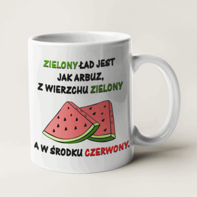 Kubek Zielony Czerwony ARBUZ MEM